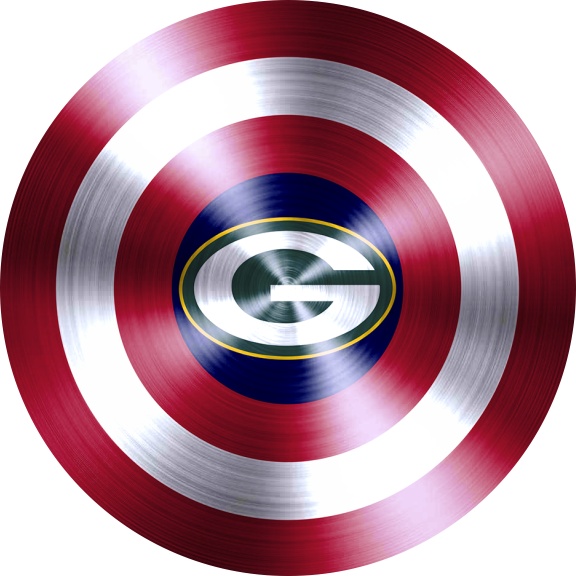 Captain American Shield With Green Bay Packers Logo iron on paper